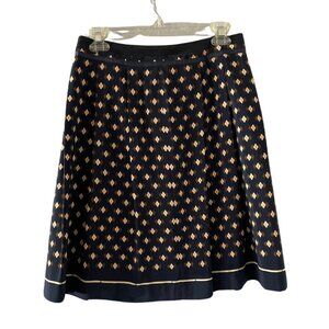 Comme Ça Ism Navy Geometric A-Line Skirt - US Size XS~S (Japanese Size L)